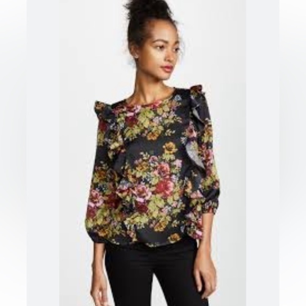 LIKELY Ruffled Floral Long Sleeve Top